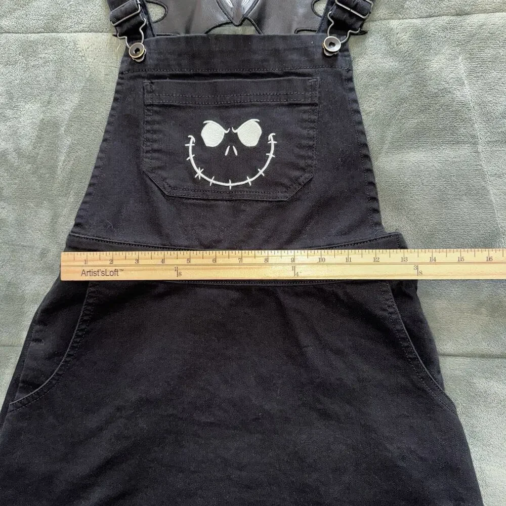 Nightmare Before Christmas Jack Skellington Back Bow Black Overall Skirt Size XS - Picture 9 of 9